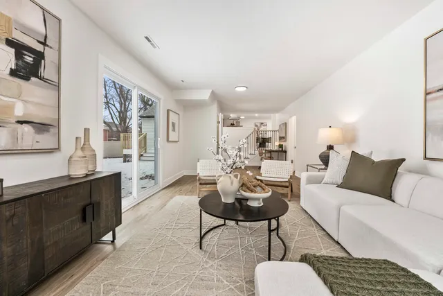 a living room with furniture