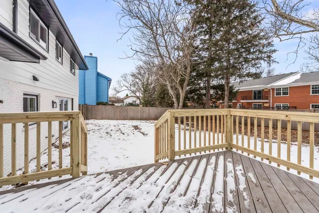 a view of a wooden building