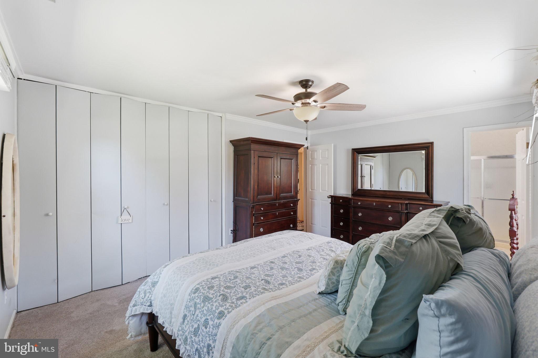 19608 Gott Street Poolesville, MD 20837 - Photo 24 of 43 a bedroom with a large bed and a chandelier