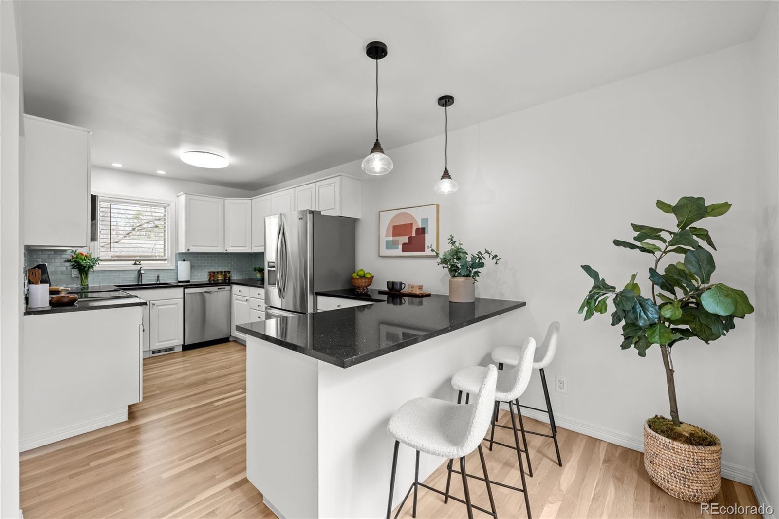 3436 South Race Street Englewood, CO 80113 - Photo 16 of 49 a kitchen with counter top space cabinets and appliances