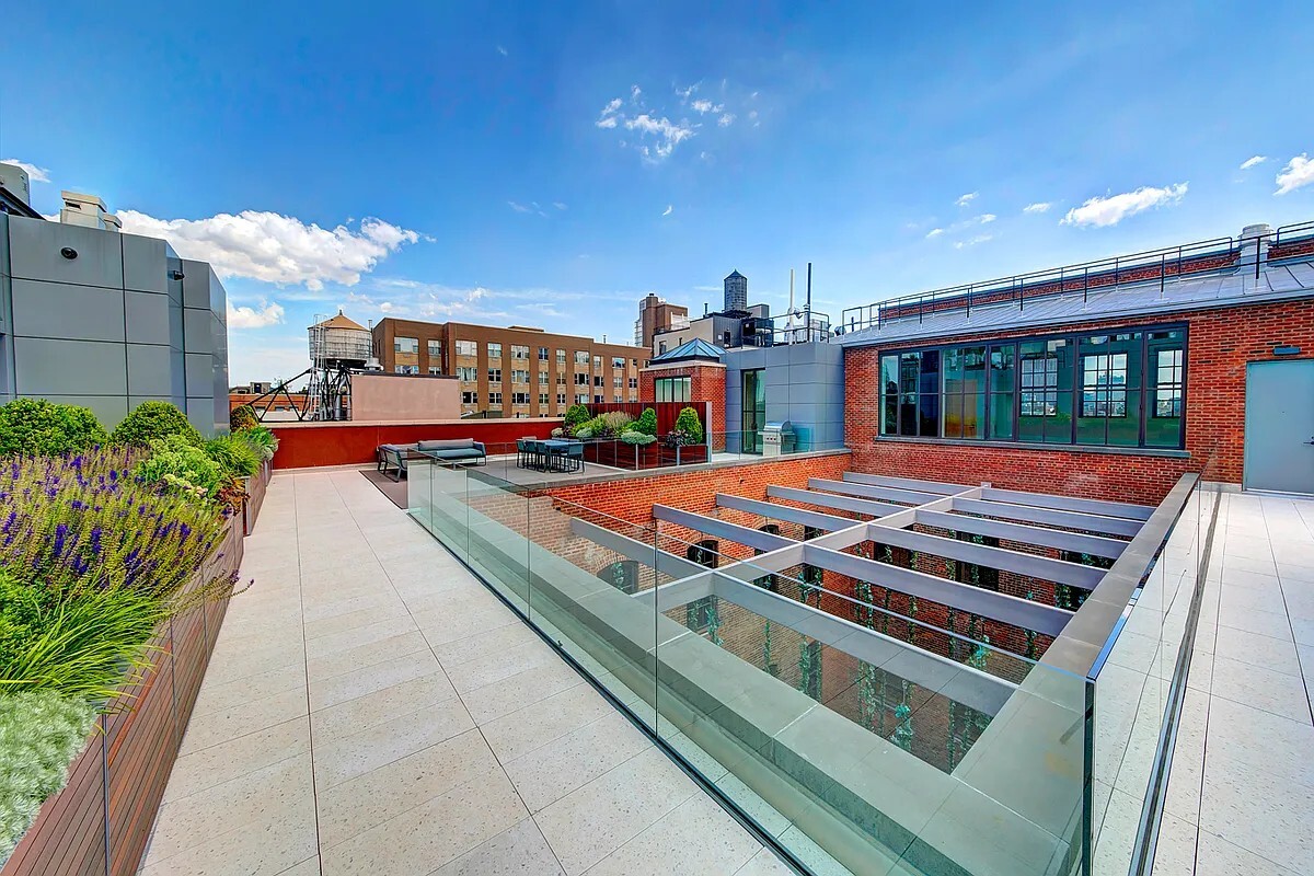 36 Bleecker Street, Unit 5A Manhattan, NY 10012 - Photo 36 of 39 a balcony with city view and wooden floor