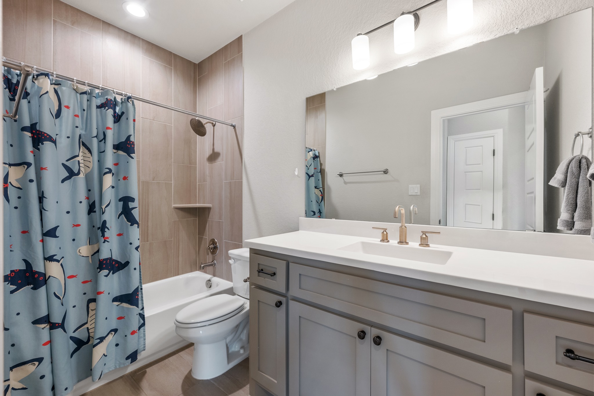 510 Elworth Path Austin, TX 78738 - Photo 23 of 40 a bathroom with a sink a toilet and shower