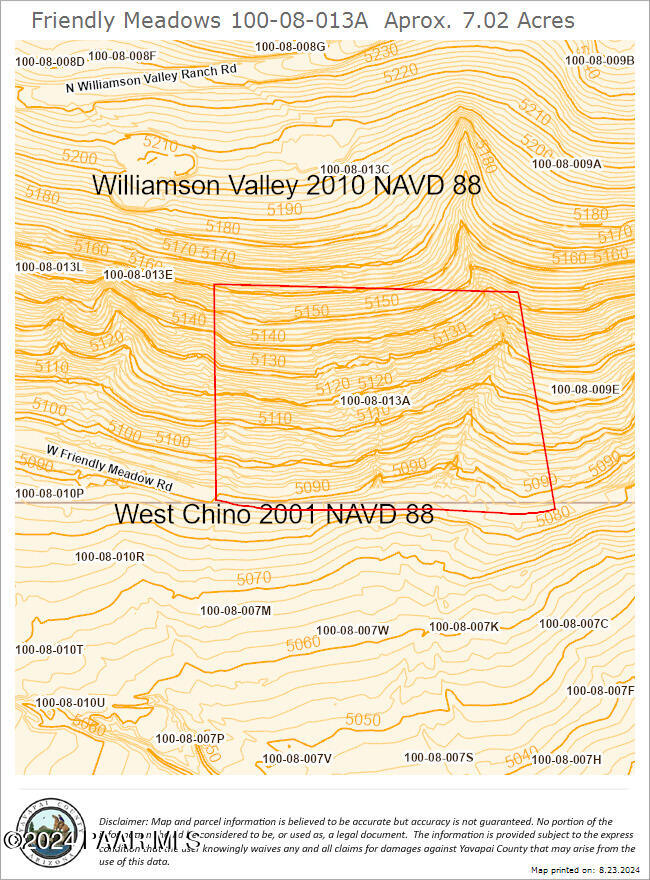3600 Friendly Meadow Road Prescott, AZ 86305 - Photo 35 of 39 County Contour Map - Friendly Meadows