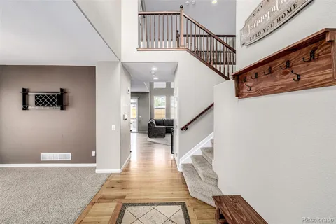 a view of entryway with a front door