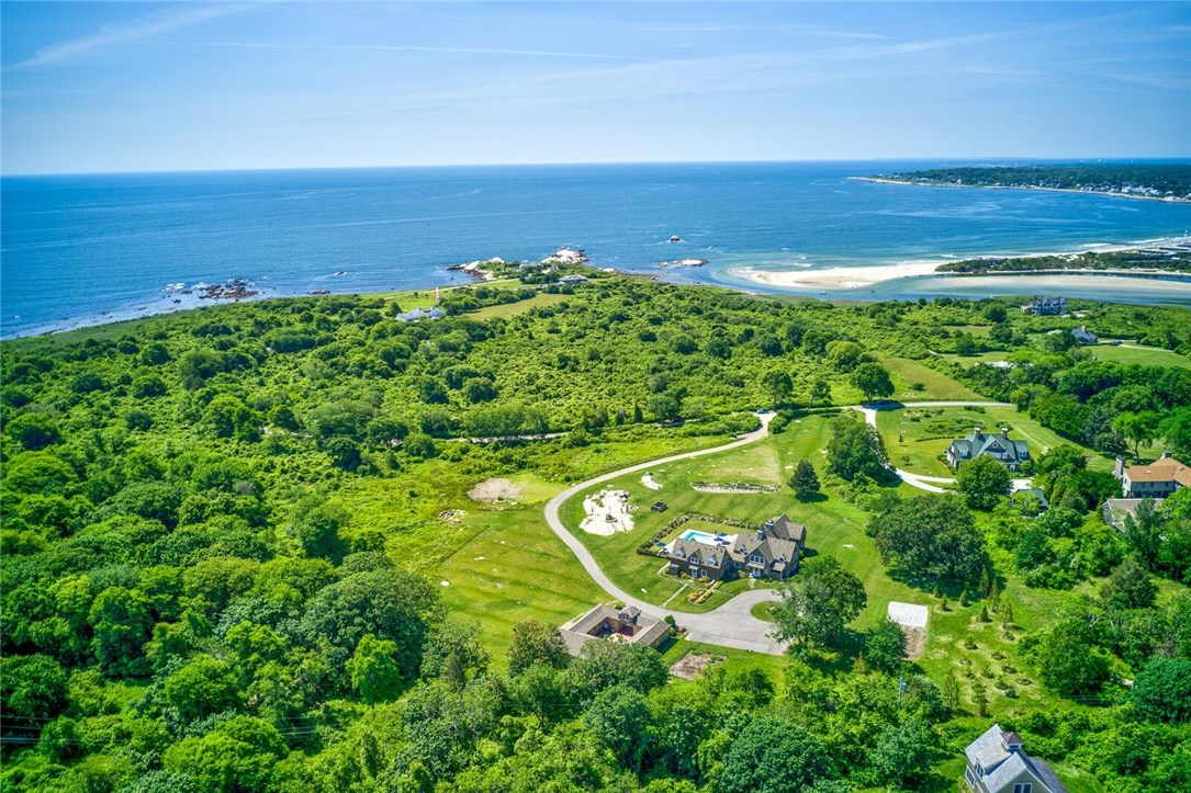 88 Cormorant Road Narragansett, RI 02882 - Photo 38 of 39 Aerial view of house and Whale Rock area and Narragansett Town Beach