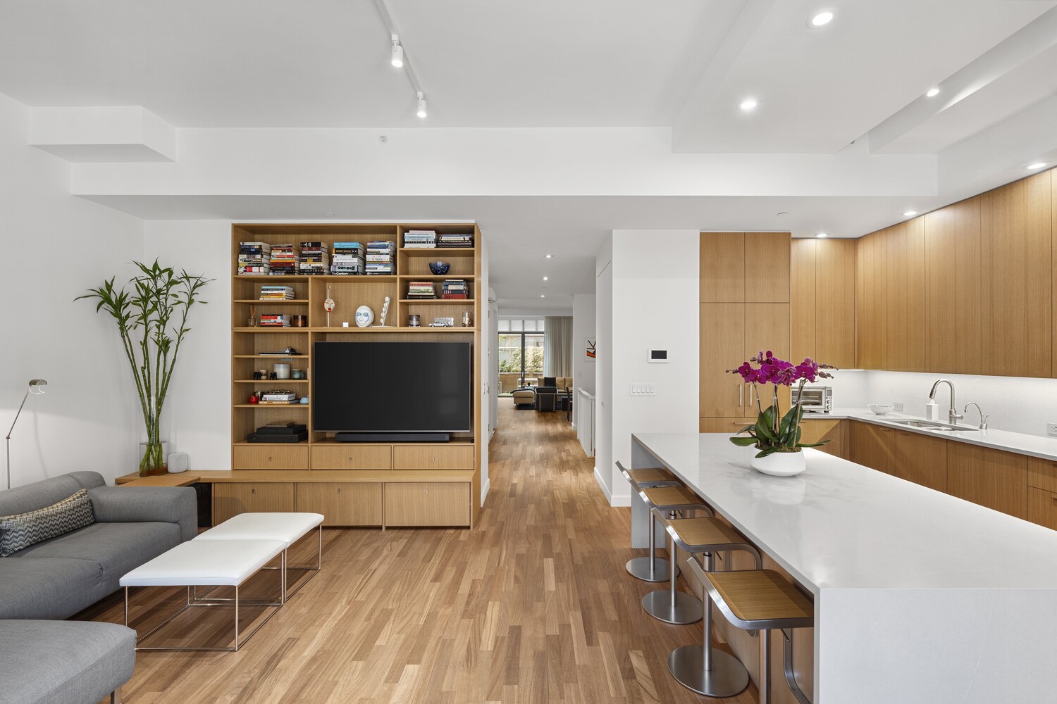 3 Morton Square Manhattan, NY 10014 - Photo 12 of 26 a living room with furniture and a flat screen tv