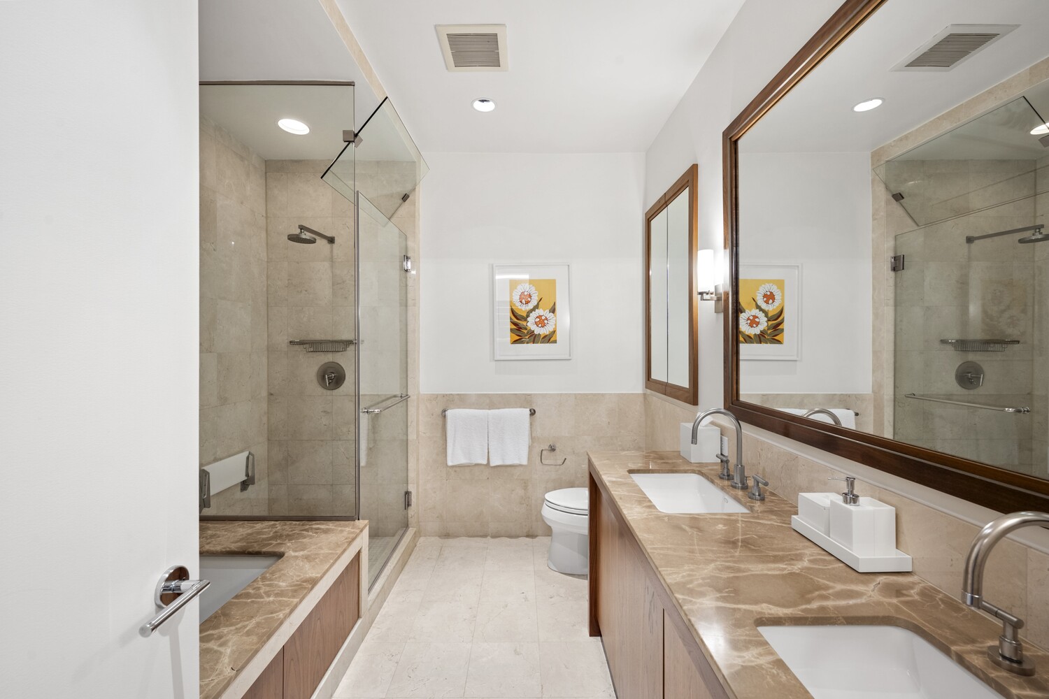 3 Morton Square Manhattan, NY 10014 - Photo 16 of 26 a bathroom with a granite countertop tub sink and mirror
