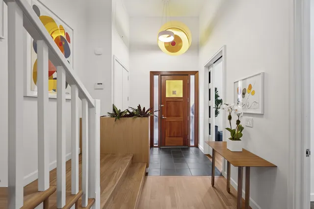 a front view of a house with entryway