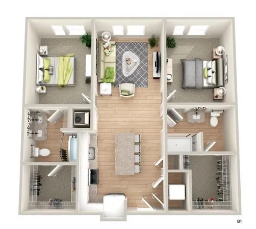 a picture of a living room with furniture