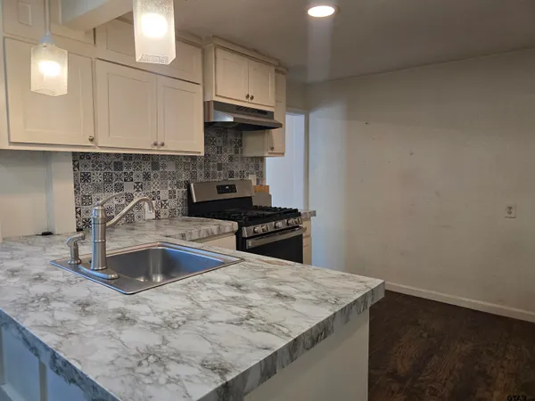 a bathroom with a sink and a shower