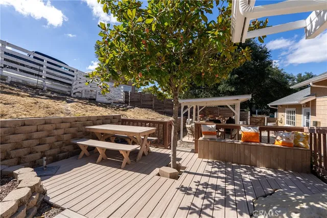 a view of a terrace with a yard