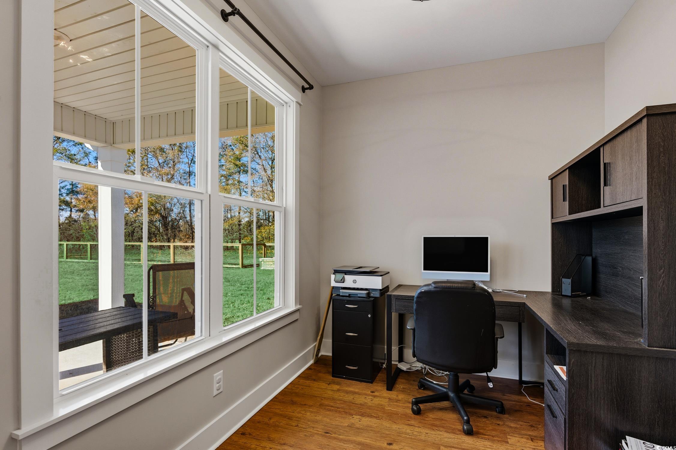 851 Dog Bluff Road Galivants Ferry, SC 29544 - Photo 9 of 25 Office space featuring baseboards and dark wood-style flooring