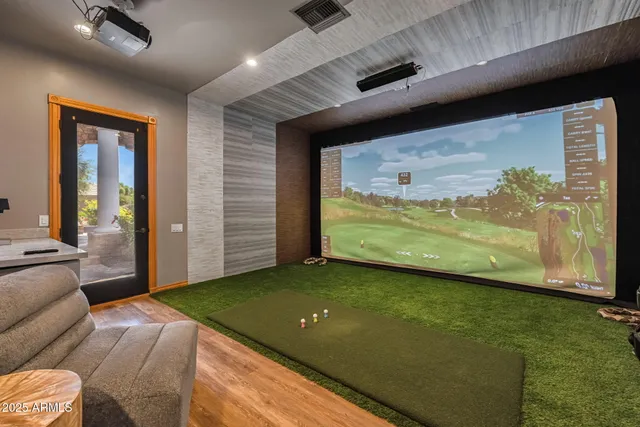 a workspace with furniture window and wooden floor