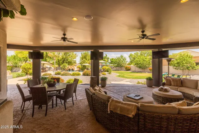 a swimming pool with some trees