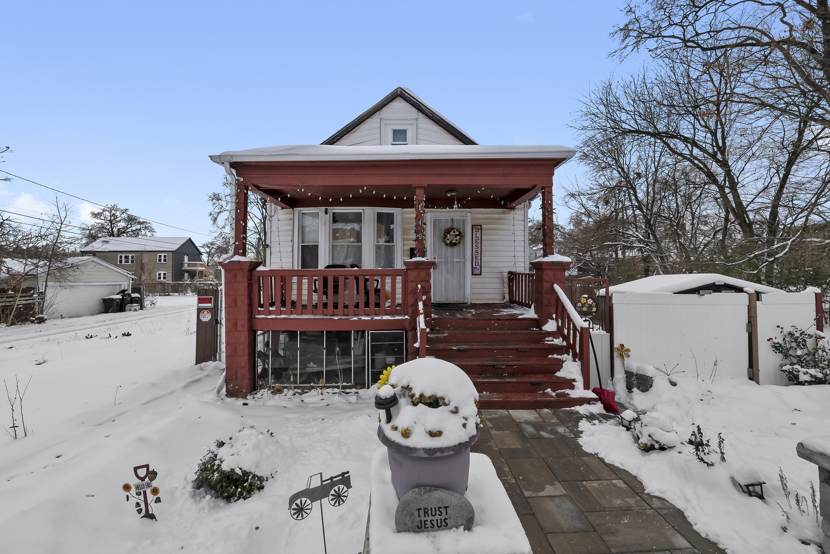 an outdoor space with seating