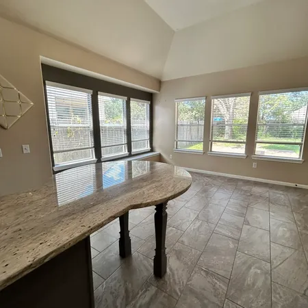 a room with a large window