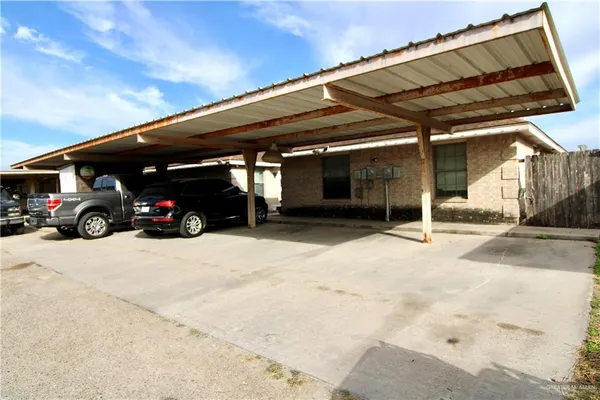 a car parked in front of garage