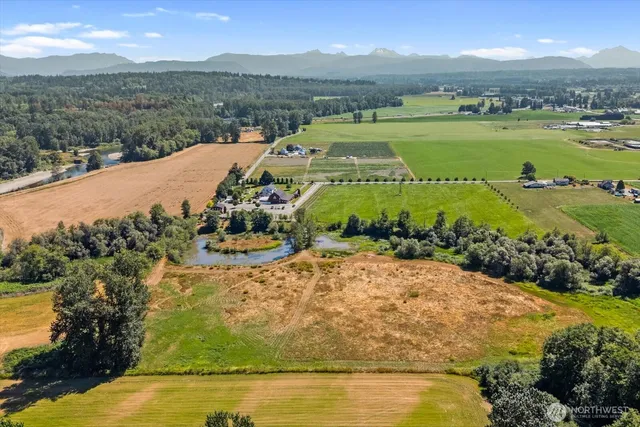 a view of a lake with a mountain
