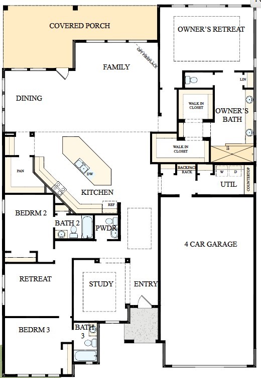 1728 Howler Way Montgomery, TX 77316 - Photo 3 of 42 The Marigold is a spacious 1-story home with high ceilings & lots of windows! Plus 4 car garage!!