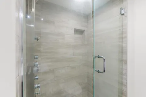 a bathroom with a shower