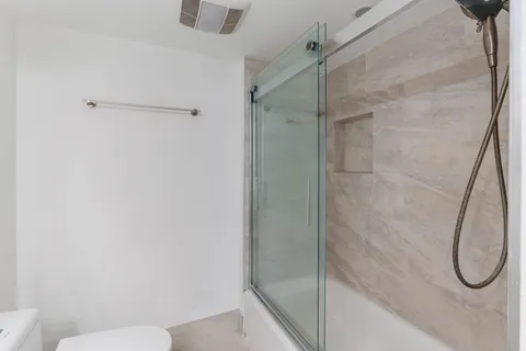 a bathroom with a shower