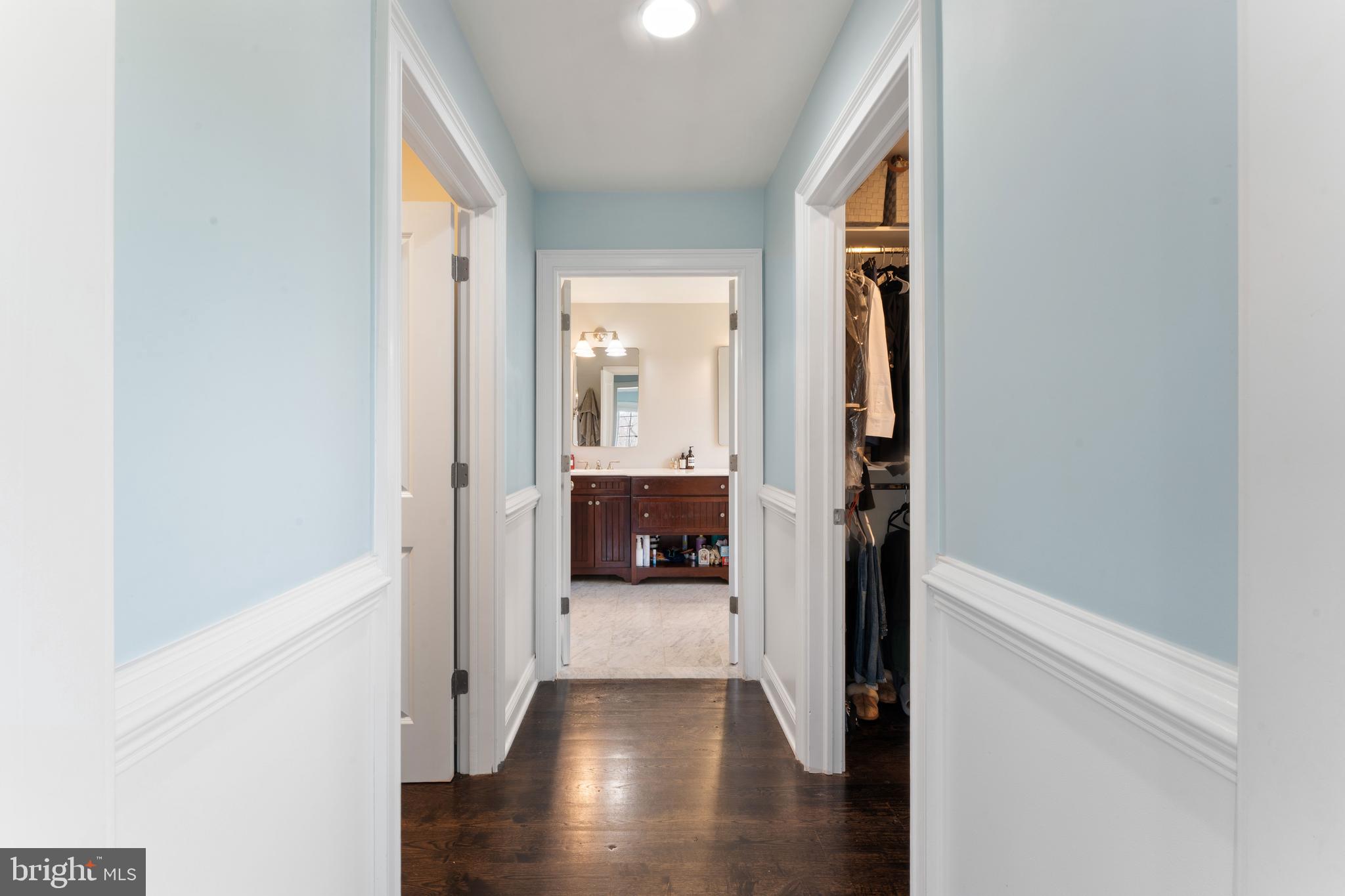 8 Quartermaster Road Feasterville-Trevose, PA 19053 - Photo 29 of 60 a view of a hallway view with wooden floor and living room