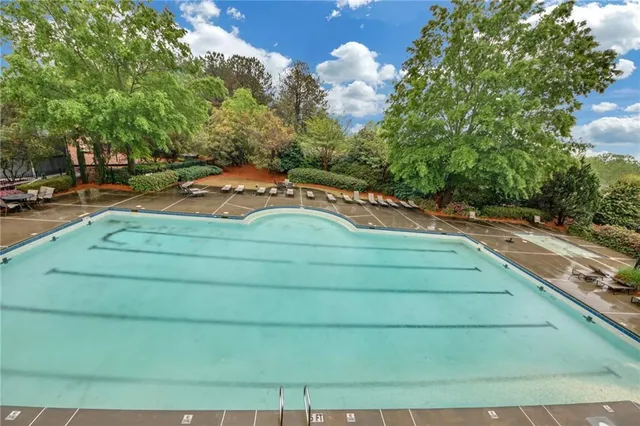 a view of a garden with patio