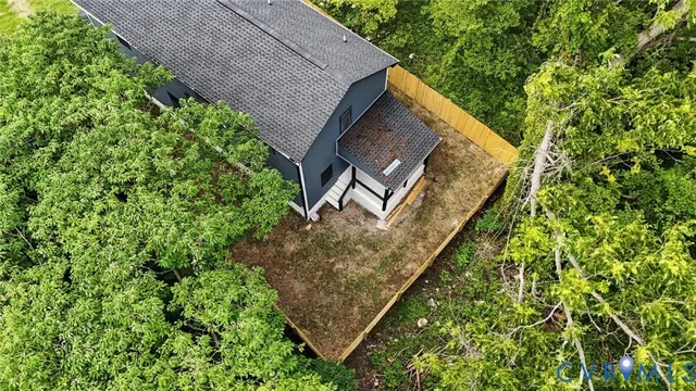 a view of a balcony with tree