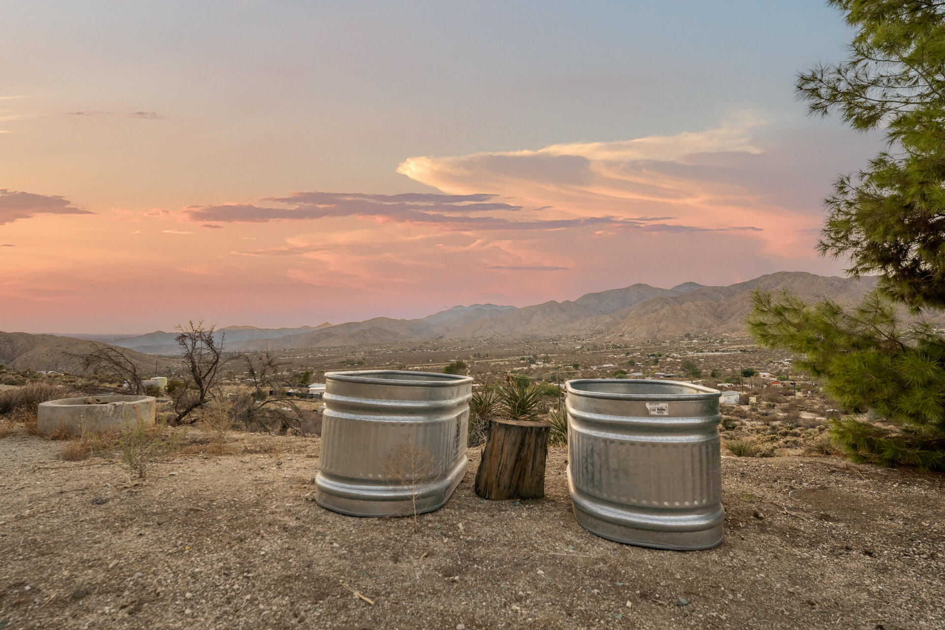 53019 Apache Trail Morongo Valley, CA 92256 - Photo 22 of 37 a view of a terrace with a water view and mountain view