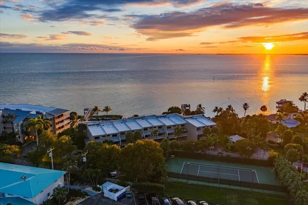 an aerial view of a house with a garden
