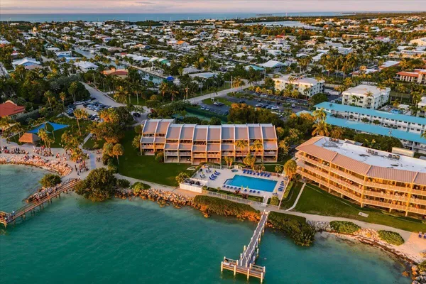an aerial view of a house having outdoor space