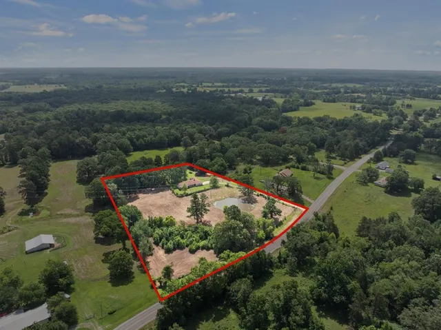 an aerial view of a house