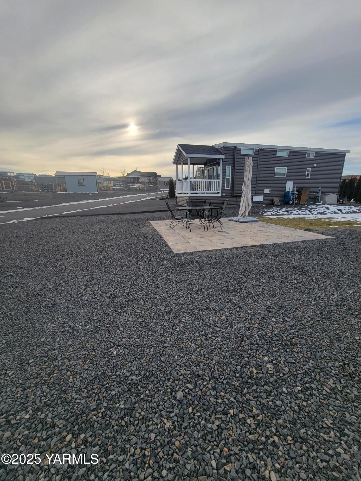 a view of car parked in middle of the road