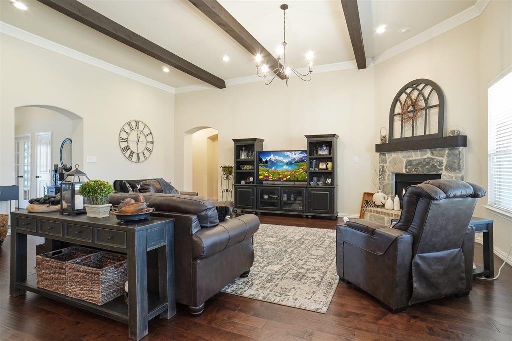 106 High Ridge Court Decatur, TX 76234 - Photo 3 of 19 a living room with furniture and a fireplace