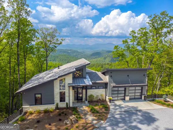 a view of a city and mountains