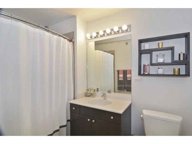 235 West Van Buren Street, Unit 1616 Chicago, IL 60607 - Photo 14 of 16 a bathroom with a sink double vanity and a mirror