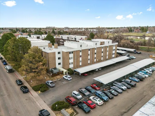 a terrace with a city view