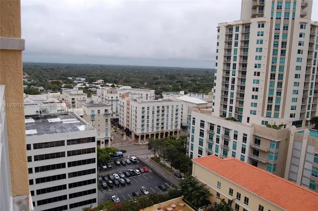 a view of a city from a terrace