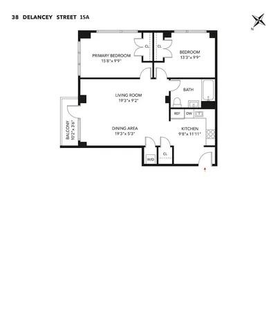 a view of a building with cars parked