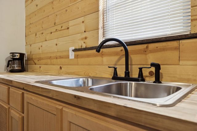 a close view of sink and tap