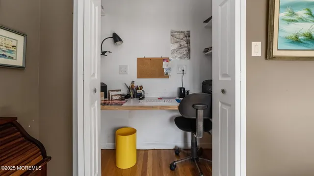 a view of bathroom with a workspace