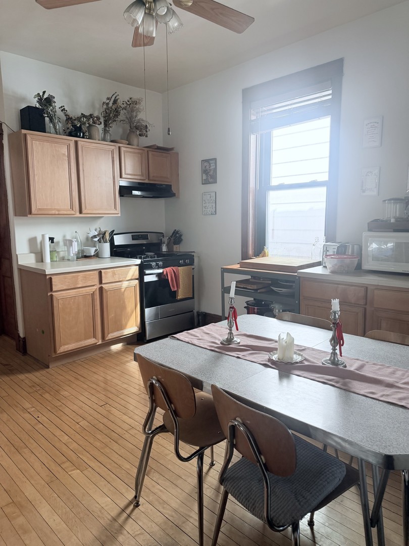 2223 West Iowa Street, Unit 2R Chicago, IL 60622 - Photo 9 of 20 a kitchen with granite countertop a sink appliances and cabinets