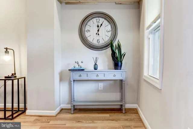 a view of a hallway with elevator