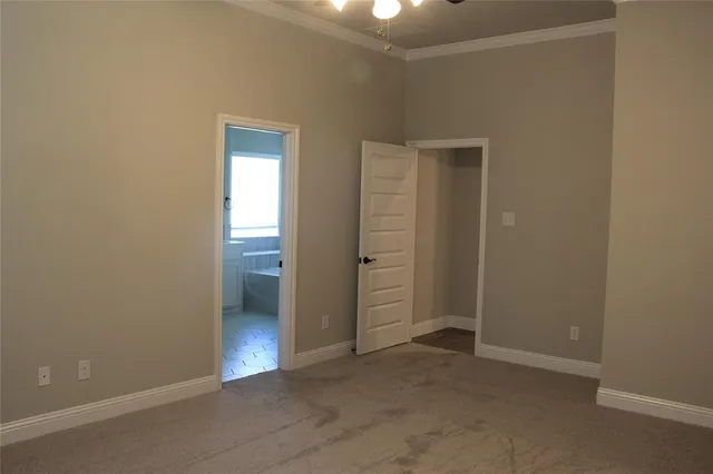 an empty room with an entryway