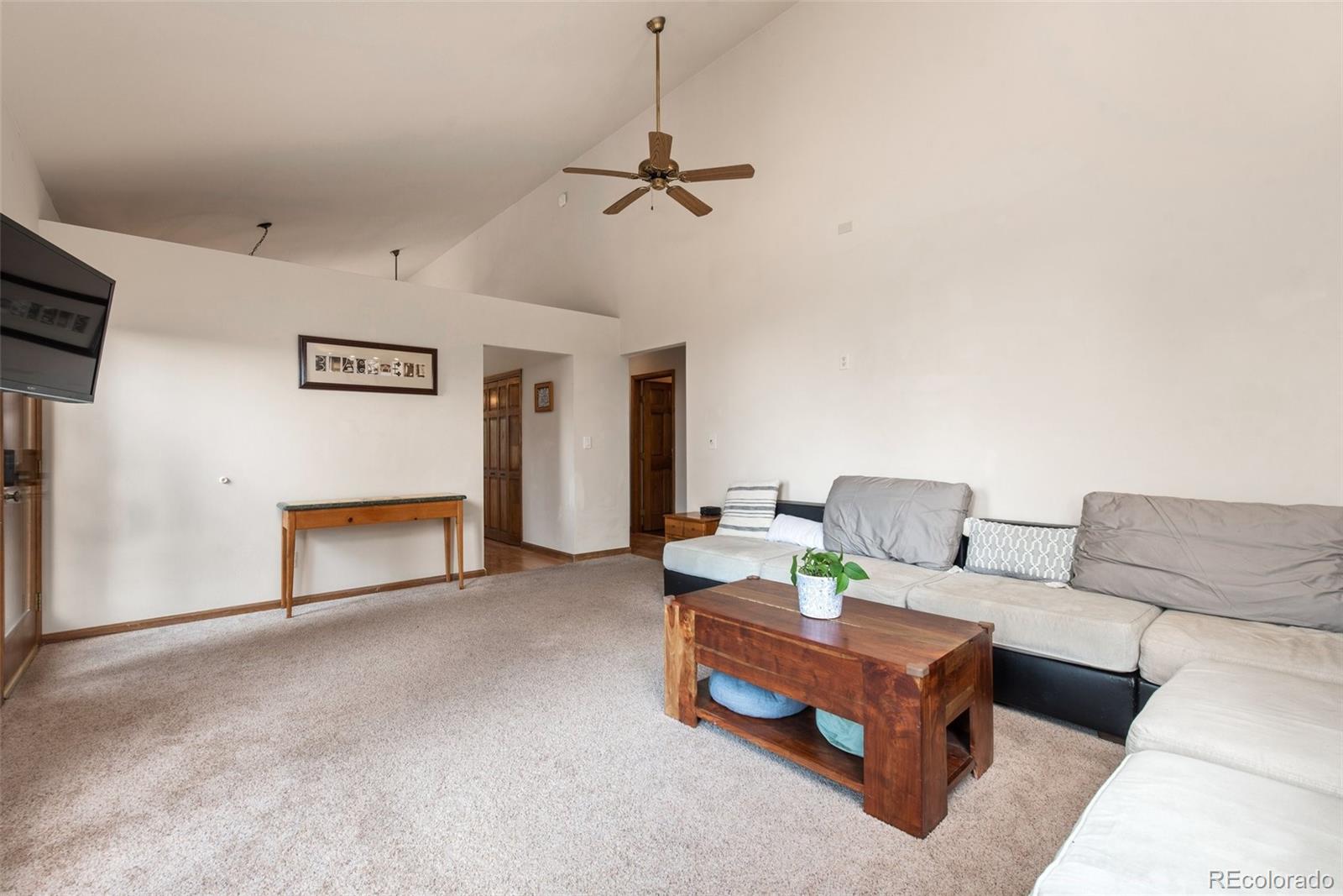 30540 Rand Road Conifer, CO 80433 - Photo 10 of 37 a living room with furniture and a ceiling fan