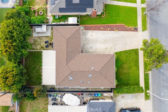 an aerial view of a house