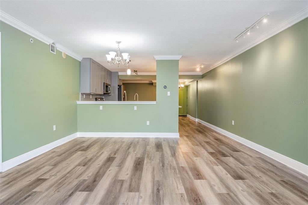 2413 Bayshore Boulevard, Unit 1004 Tampa, FL 33629 - Photo 11 of 36 a view of a room with a chandelier fan and wooden floor