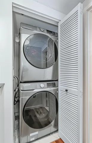 a utility room with a washer and dryer