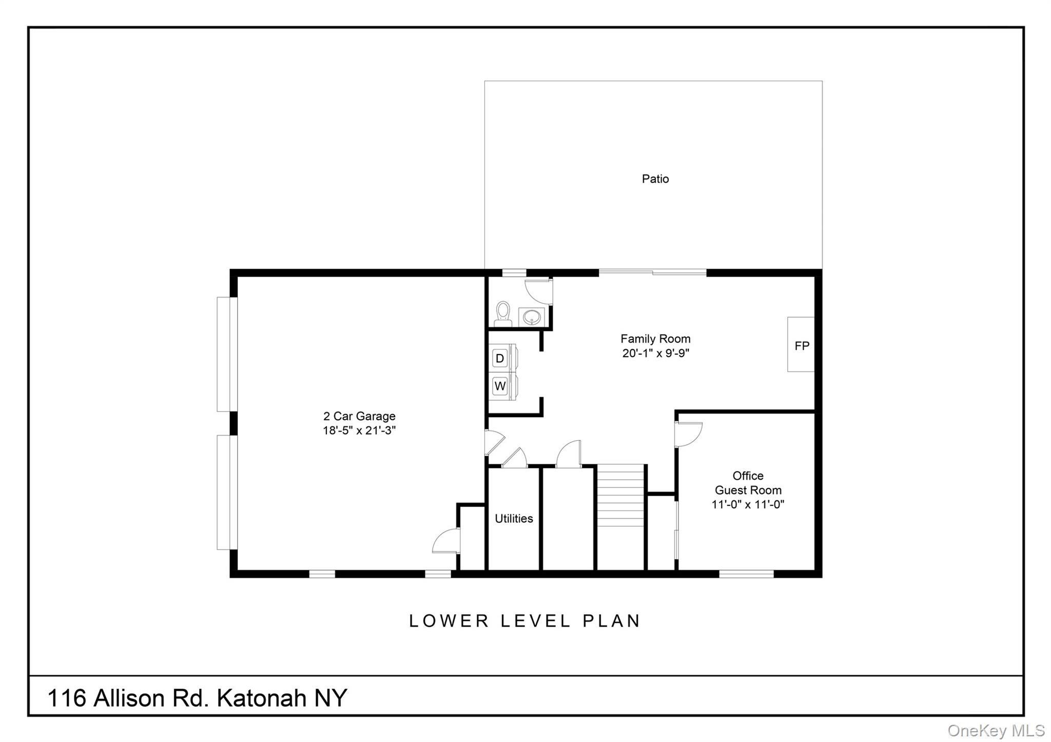 116 Allison Road Katonah, NY 10536 - Photo 25 of 26 Lower Level Floor Plan