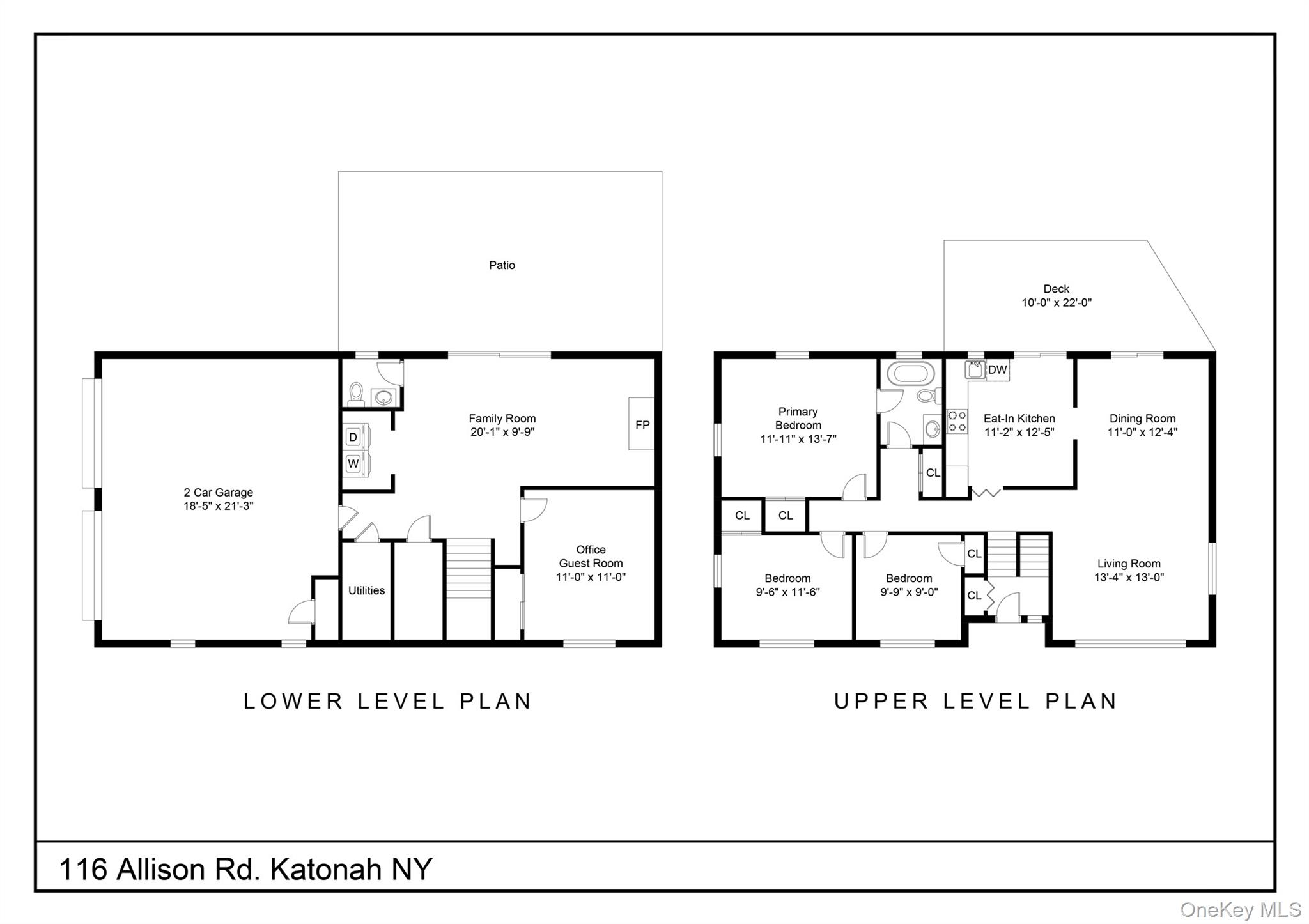 116 Allison Road Katonah, NY 10536 - Photo 26 of 26 Lower and Upper Level Floor Plan